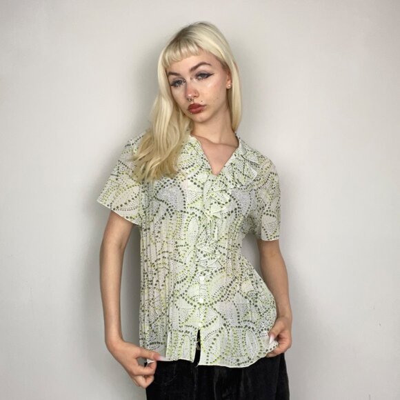 L - Zack’s Polka Ruffle Top - Picture 1 of 4